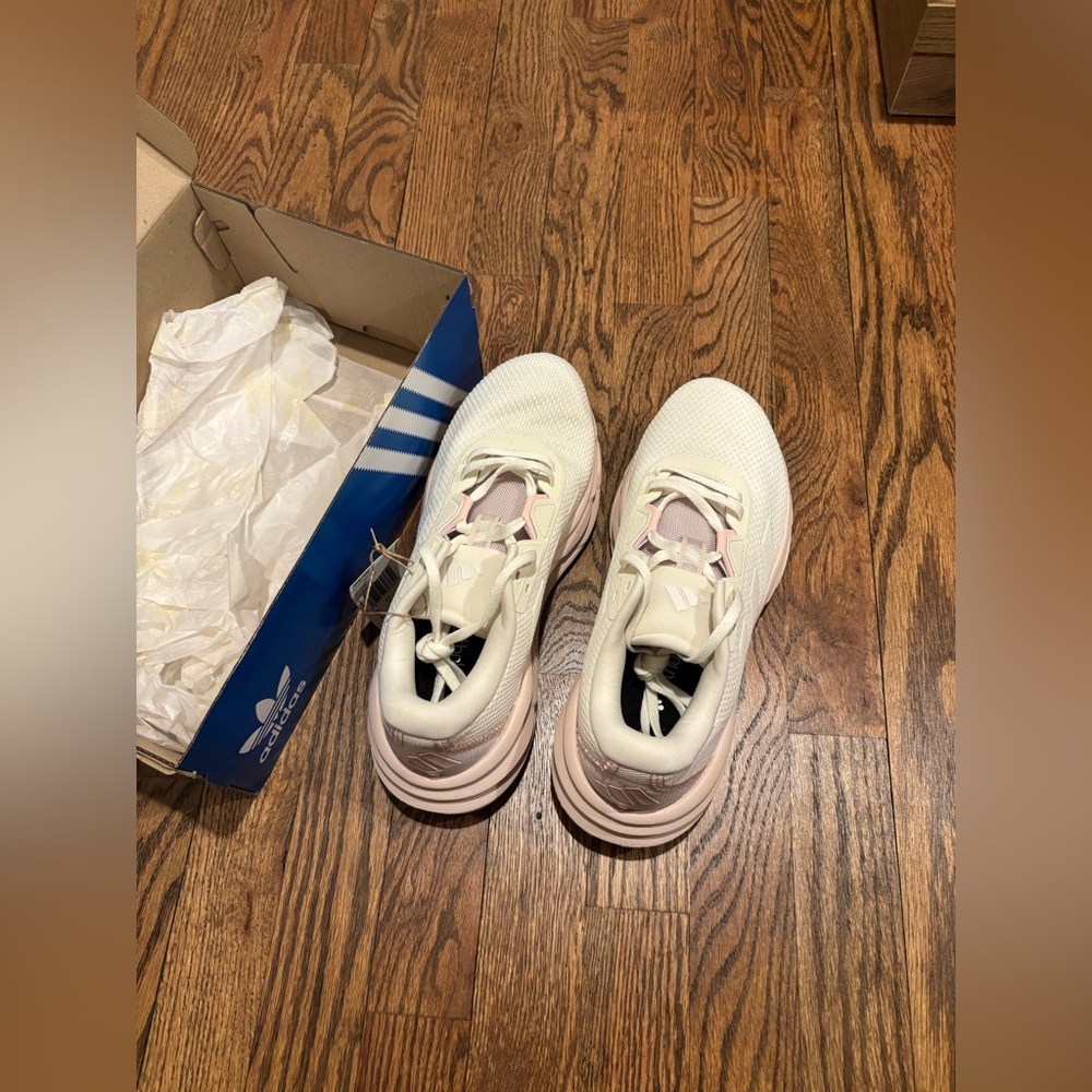 Adidas Cream and Light Pink Running Shoes